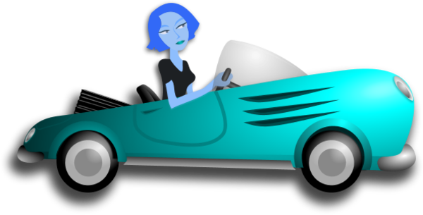 Blonde Woman Driving Car Color Variation - Driving Old Man Clipart (600x305)