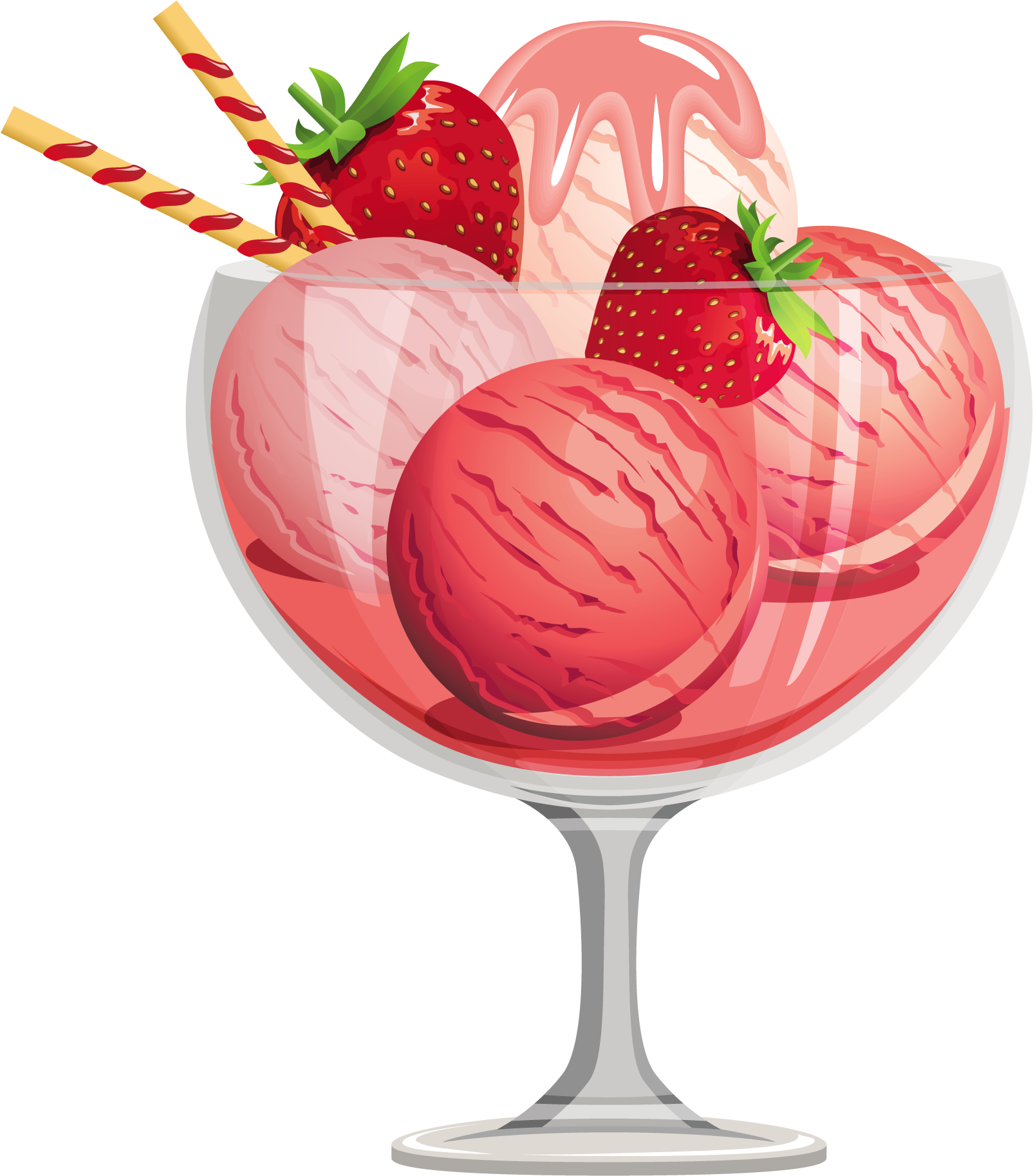 Strawberry Ice Cream Clip Art - Ice Cream Image Png (1725x2063)