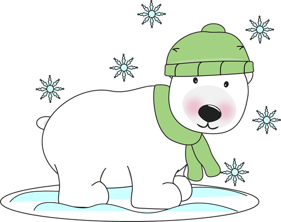 Winter Polar Bear Clip Art - Penguin And Polar Bear (550x435)