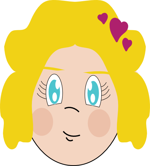 Blonde Girl - وجه بنت كرتون (512x568)