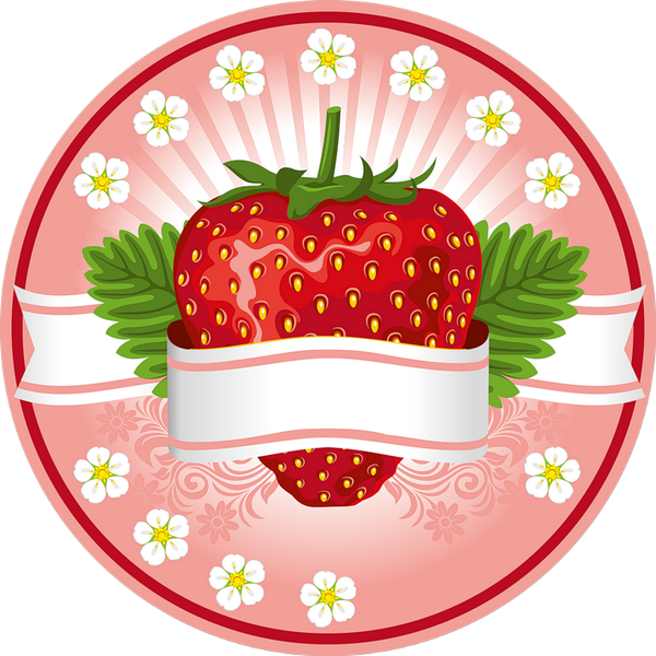 Fraise Png - Strawberry Clipart - Erdbeere - Fragola - Label Vector (600x600)