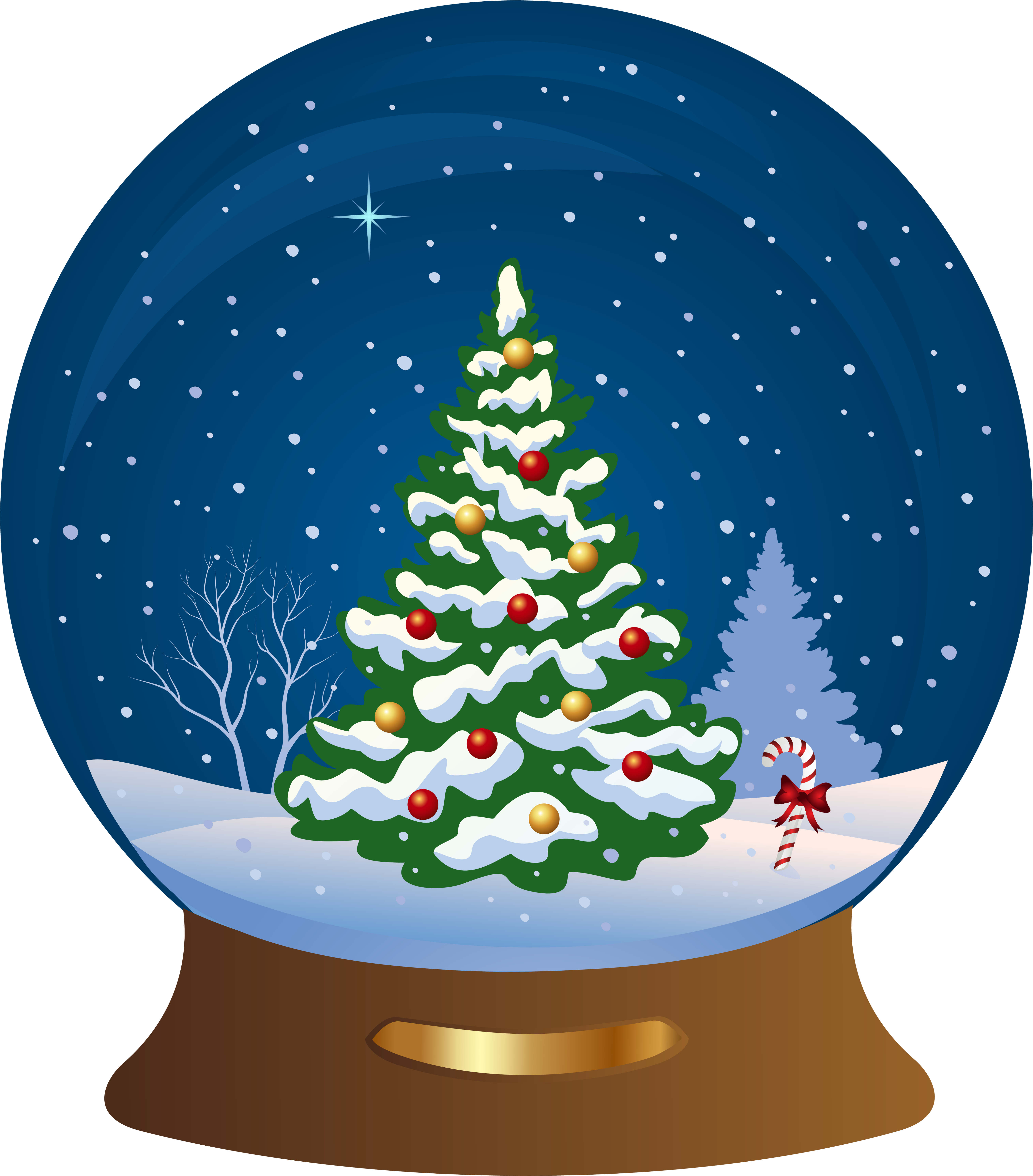 Christmas Tree Snowglobe Transparent Png Clip Art Image - Snow Globe (5395x6141)