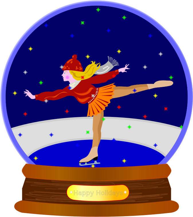 Animated Colored Snow Globe - Winter Snow Globe Clipart (727x800)