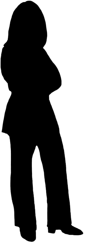 Silhouette Of Standing Woman - Silhouette Woman Png (375x886)