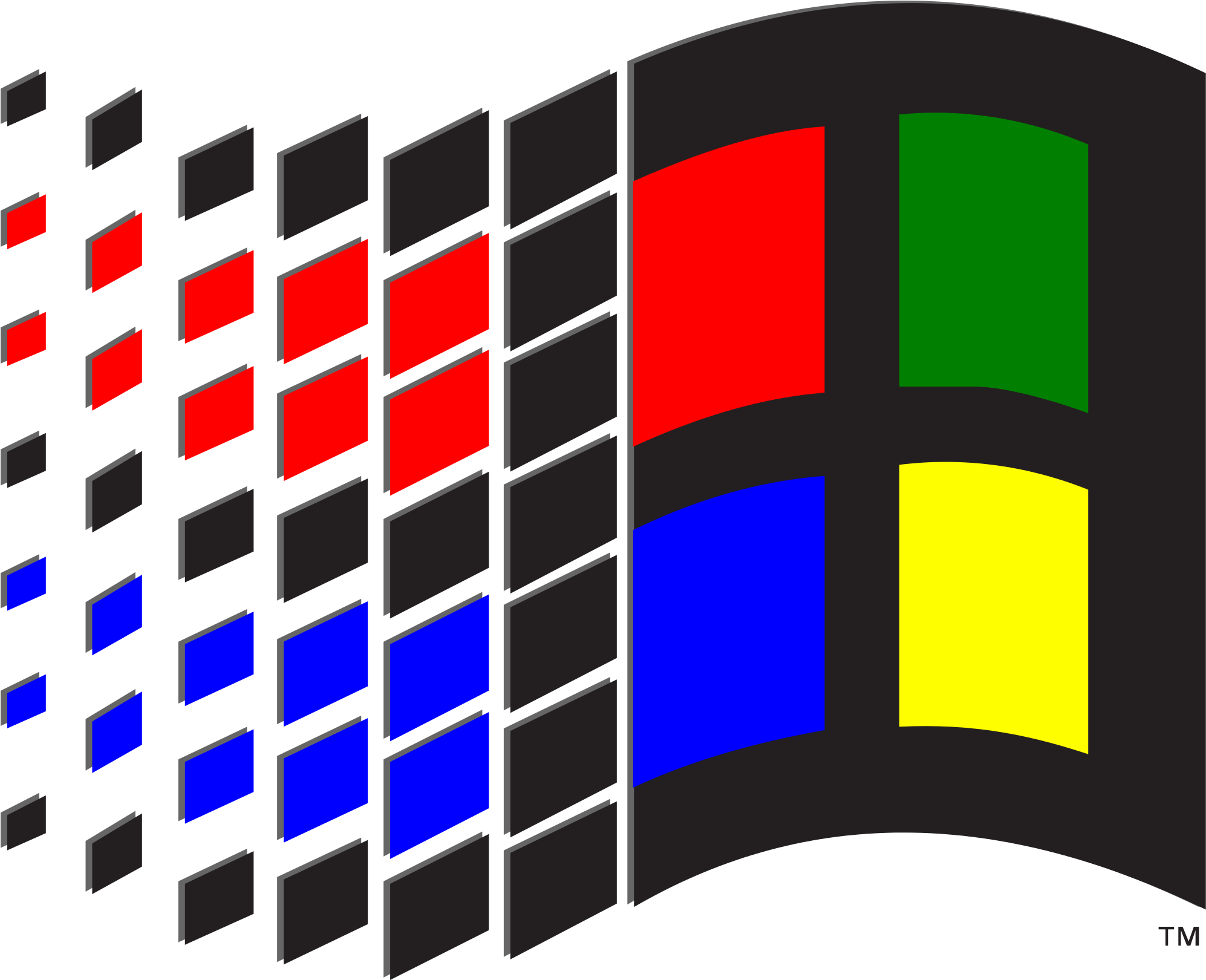 Vaporwave Clipart Windows 95 - Windows Logo (2000x1638)