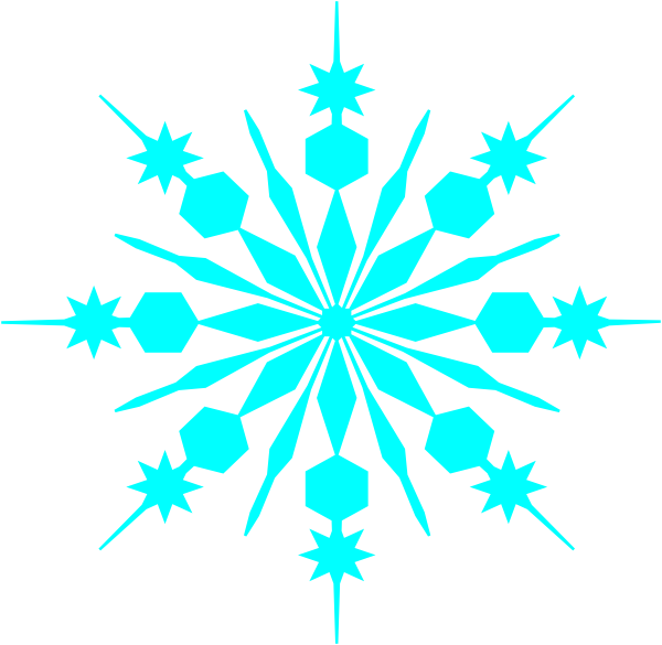 Snowflake Outline Clip Art - Teal And Purple Snowflake (600x585)