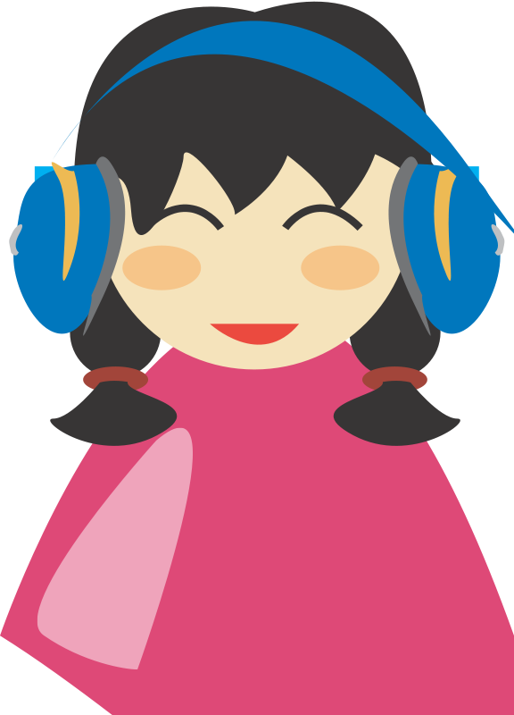 Pretty Button - Mädchen, Das Zu Den Kopfhörern Hört Grußkarte (576x800)