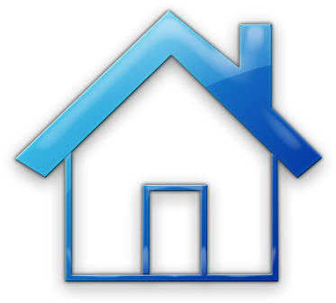 Simple Home Shape With Solid Roof Outline Icon - Blue Home Icon (420x420)