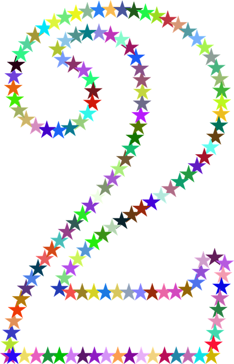 Colorful Snowflake Cliparts 13, - Rainbow Star Number Two Mugs (463x720)