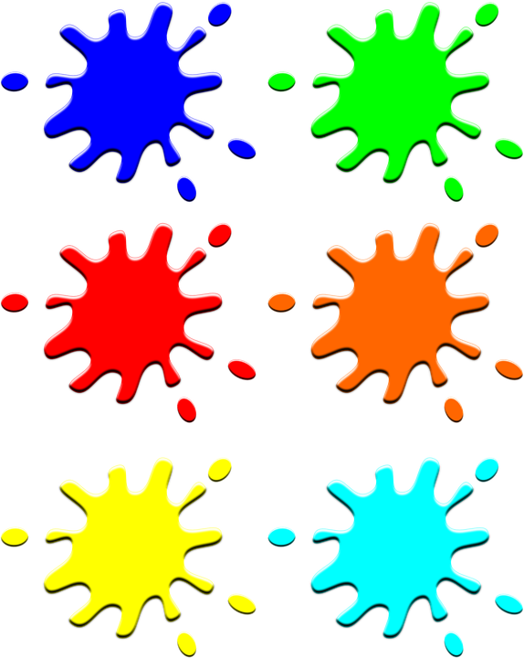 Colorful Snowflake Cliparts 16, - Orange Splat (574x720)