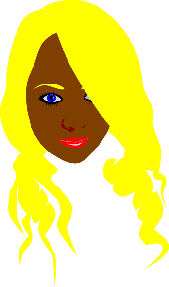 Blonde With Blue Eyes Clip Art - Clip Art (348x591)