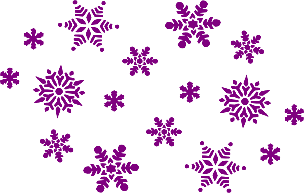 Purple Clipart Snowflake - Purple And Pink Snowflakes (600x381)