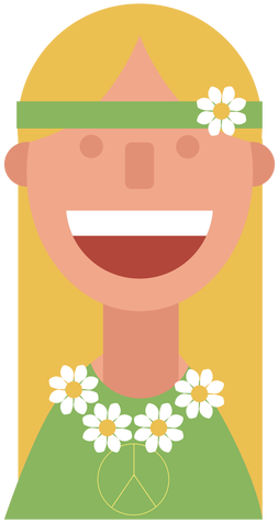 Woman Clipart Hippy - Mujer Hippie Png (512x512)