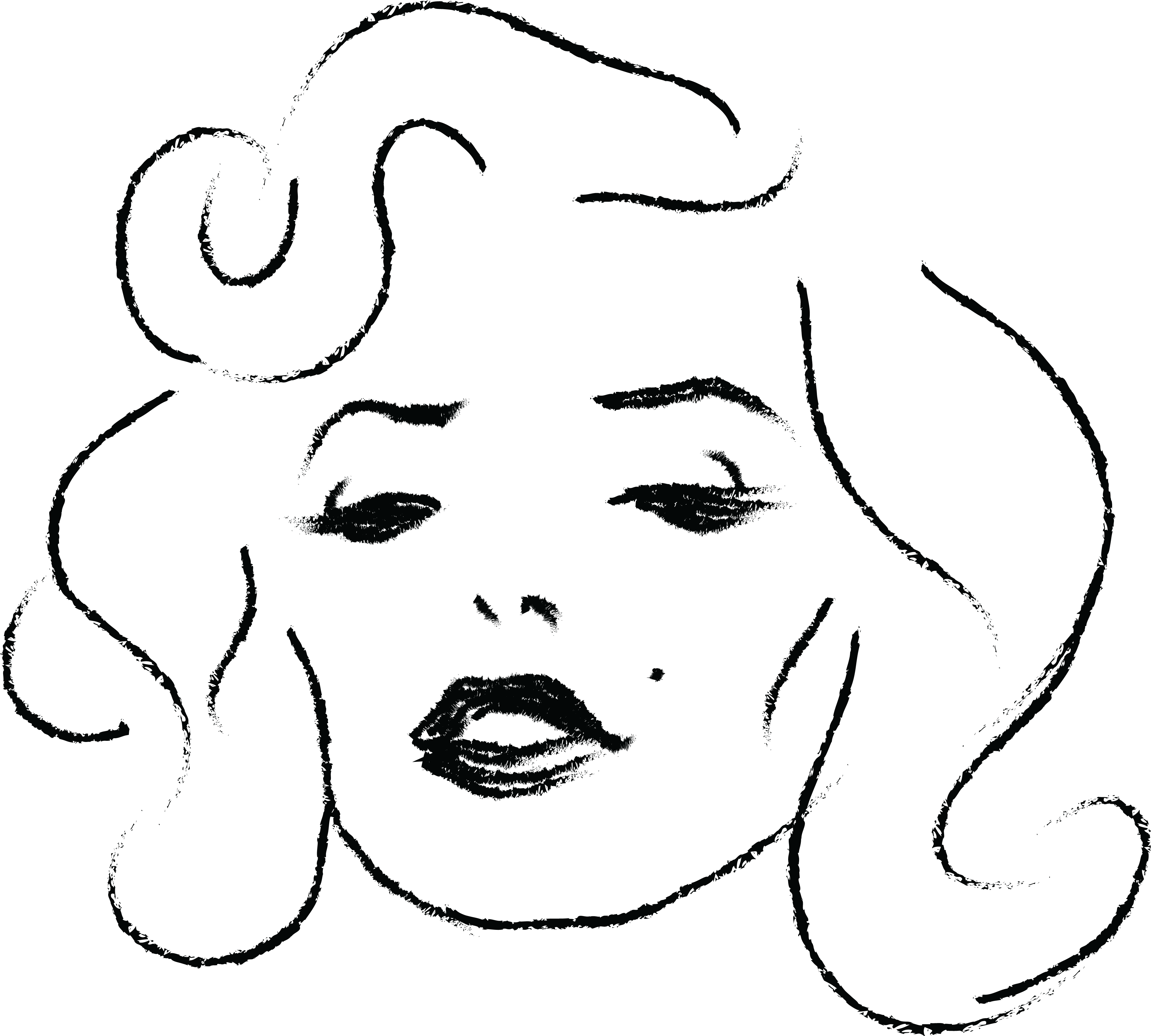 Free Clipart Of Marilyn Monroe - Marilyn Monroe Face Outline (4000x3601)