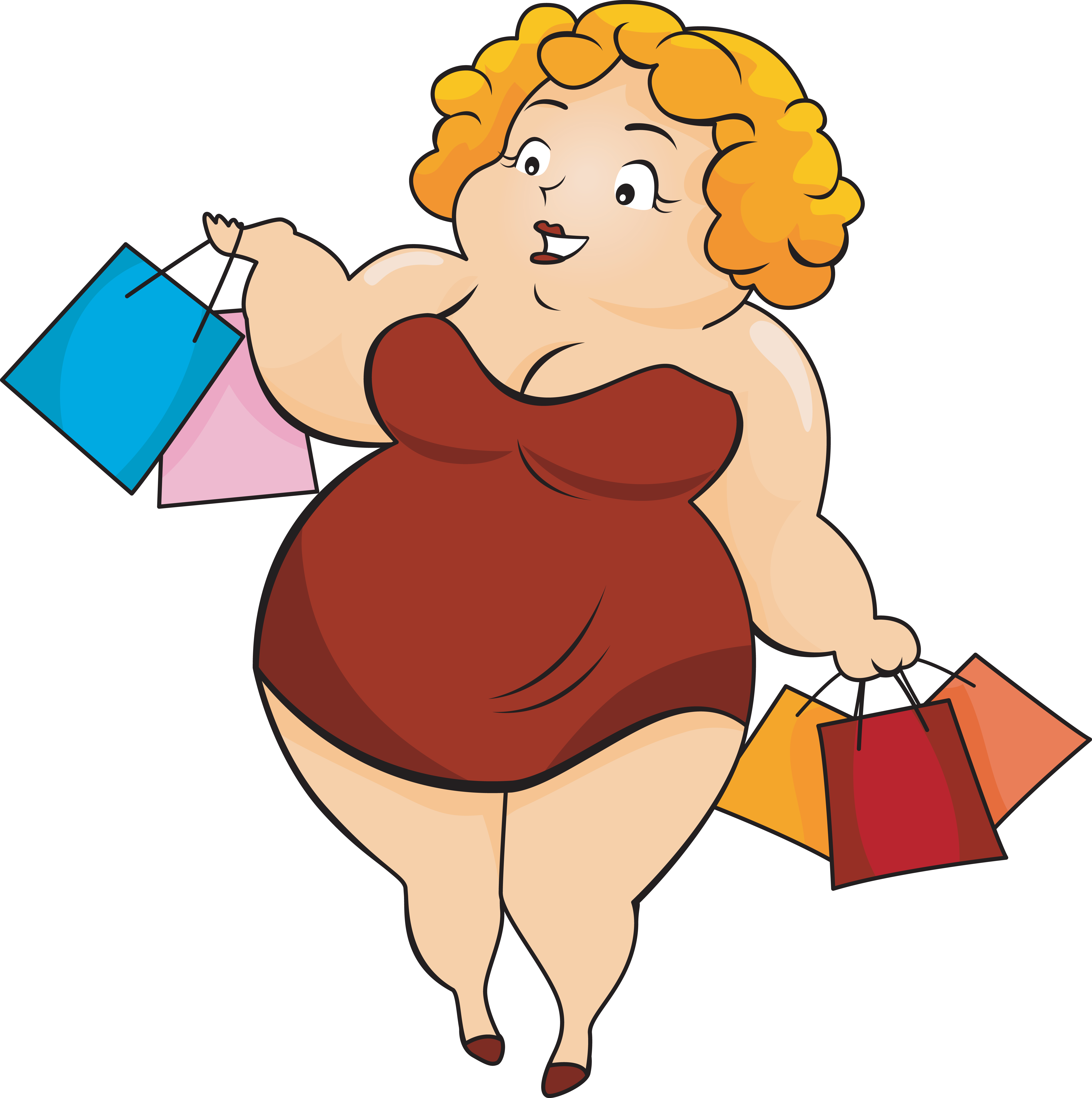 Seamstress Services Available Upon Request - Cartoon Plus Size Women Shopping (5000x5029)