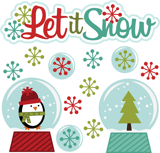Colorful Clipart Snow - Let It Snow Penguin Round Ornament (648x620)