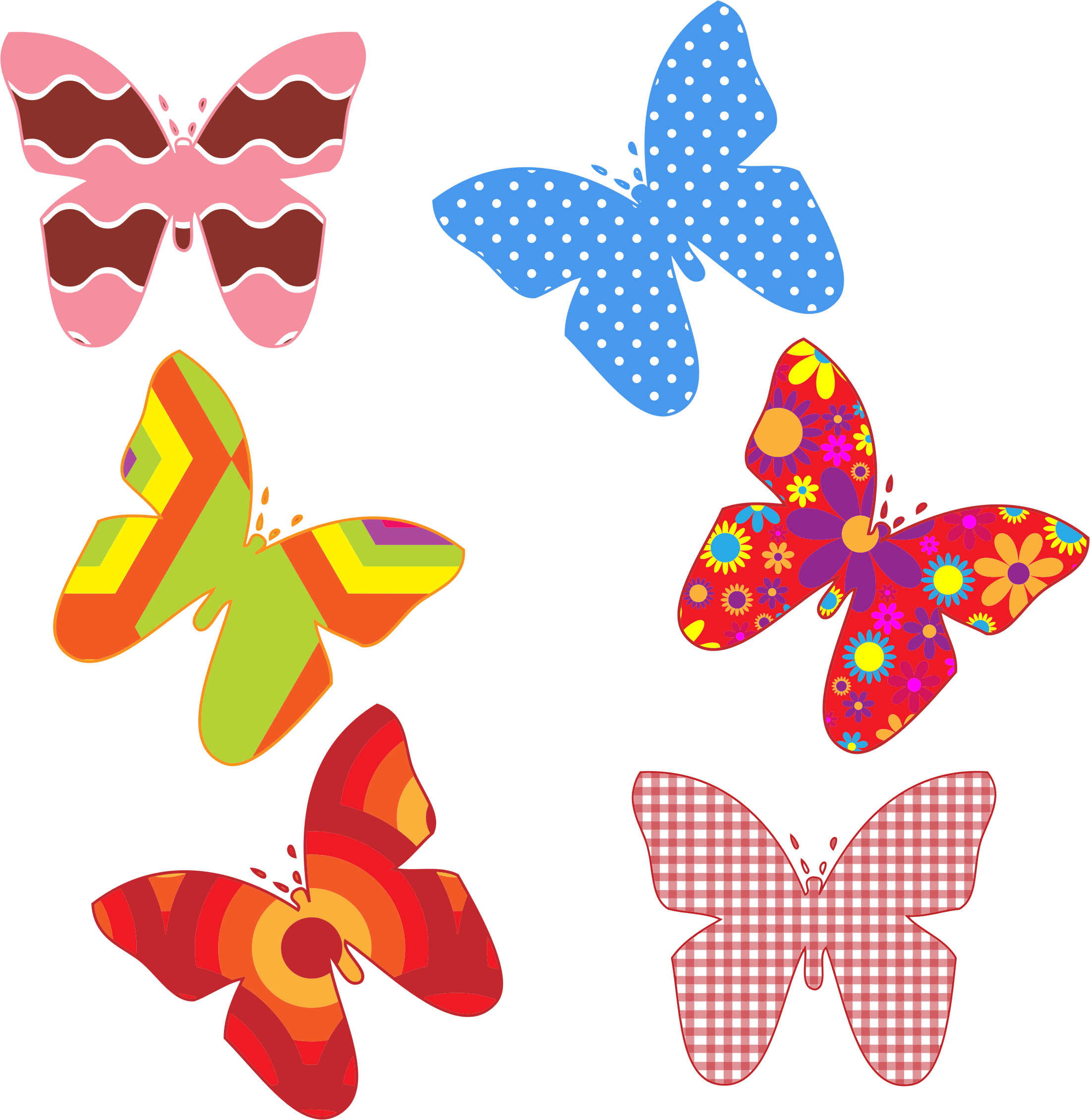 Clipart - Set Of Butterflies Clipart (2199x2260)
