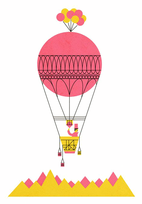 Hot Air Balloon Flight Drawing Illustration - Hot Air Balloon Flight Drawing Illustration (470x673)