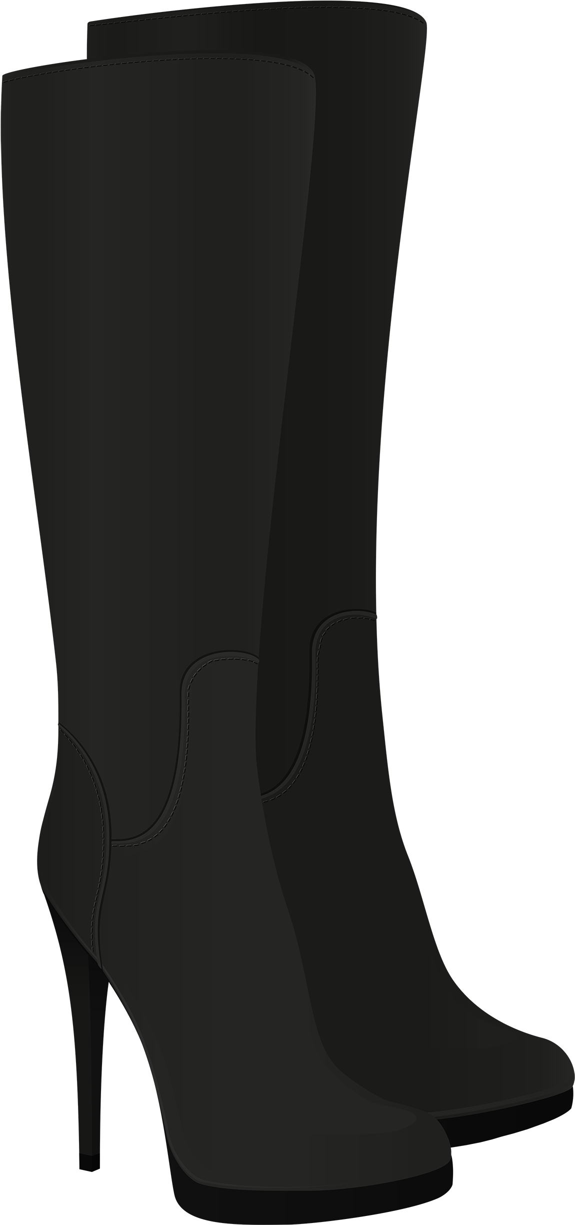 Female Black Boots Png Clipart - Black Boots Clipart (1310x2500)