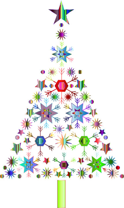 Colorful Christmas Cliparts - Christmas Tree (430x720)