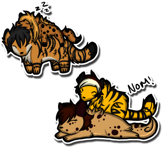 Tiger And Hyena By Themunchbot - Tiger And Hyena By Themunchbot (650x560)