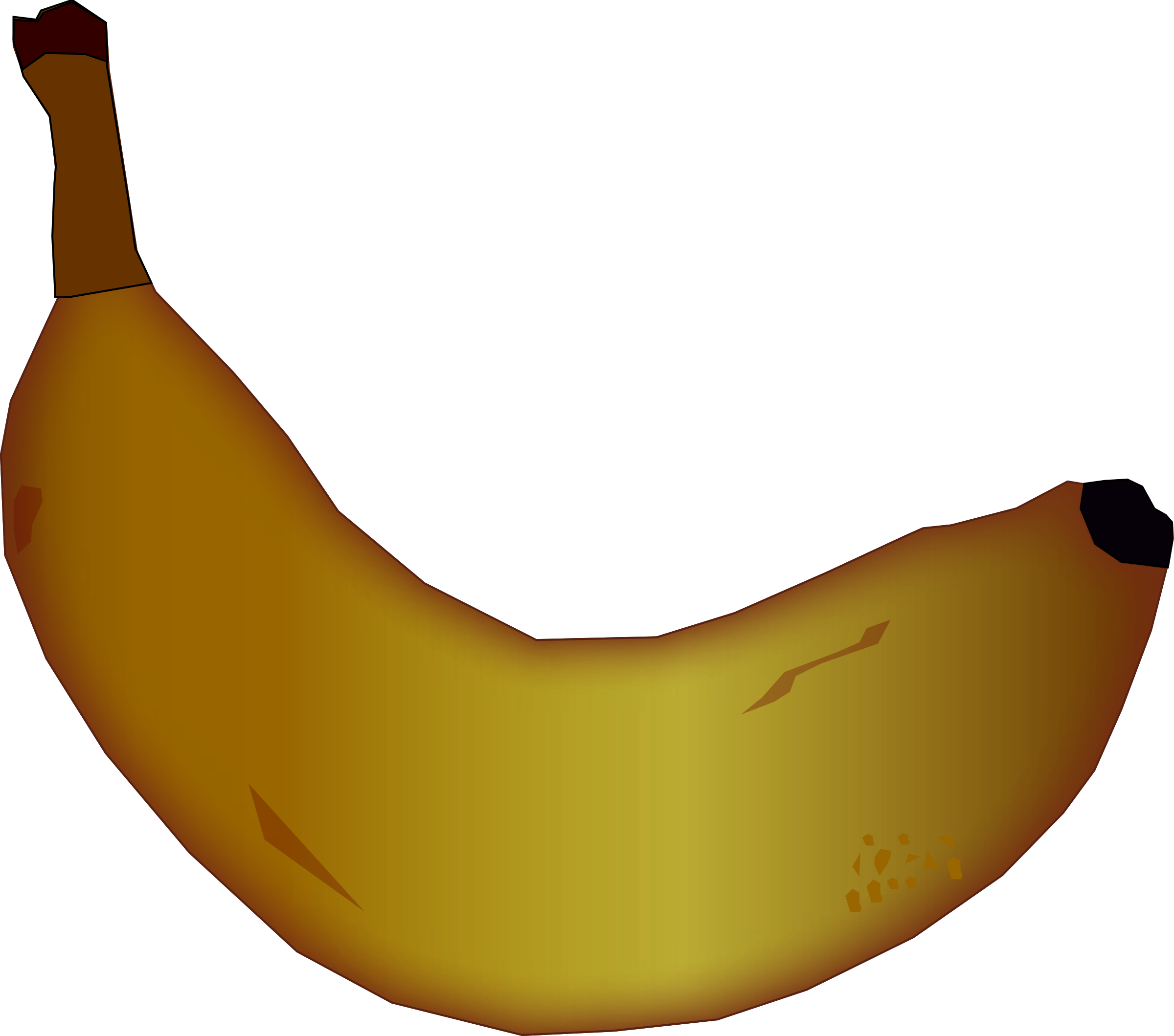 Banana - Rotten Banana Clipart (2400x2119)