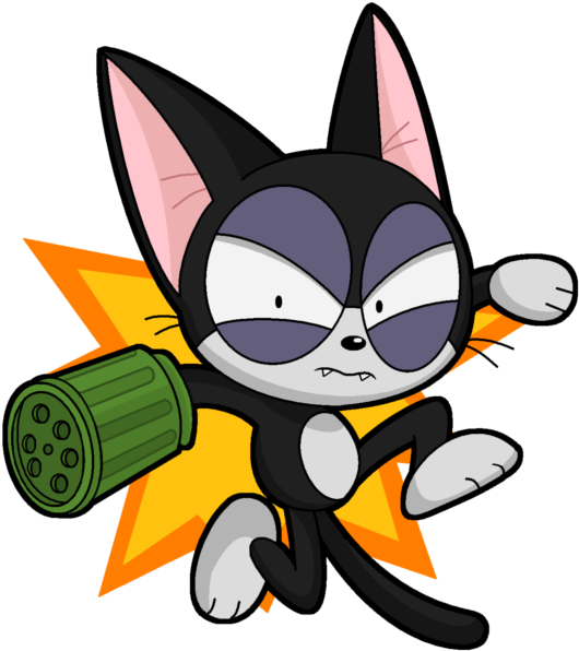 Cat Week 05 Cyborg Kuro Chan By The Driz - Kuro Chan (550x617)