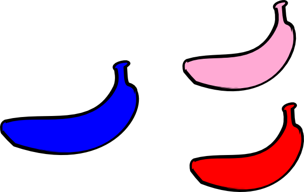 How To Set Use Blue Banana Svg Vector - Colored Bananas Clipart (600x379)