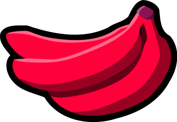 Banana Clip Art - Red Banana Clipart Png (600x414)