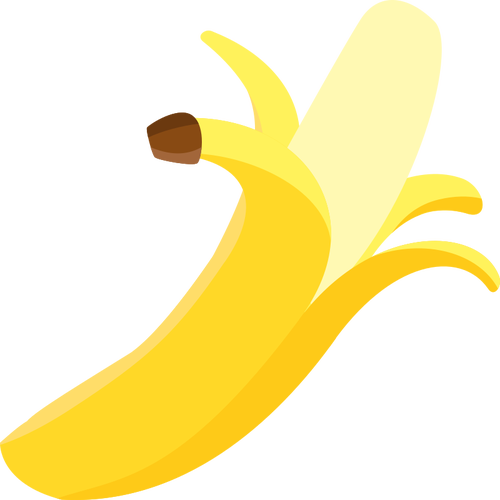 Vector Image Of Tilted Peeled Banana Public Domain - Peeled Banana Clipart Png (500x500)