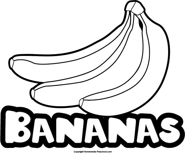 Click To Save Image - Banana For Coloring With Name (625x517)