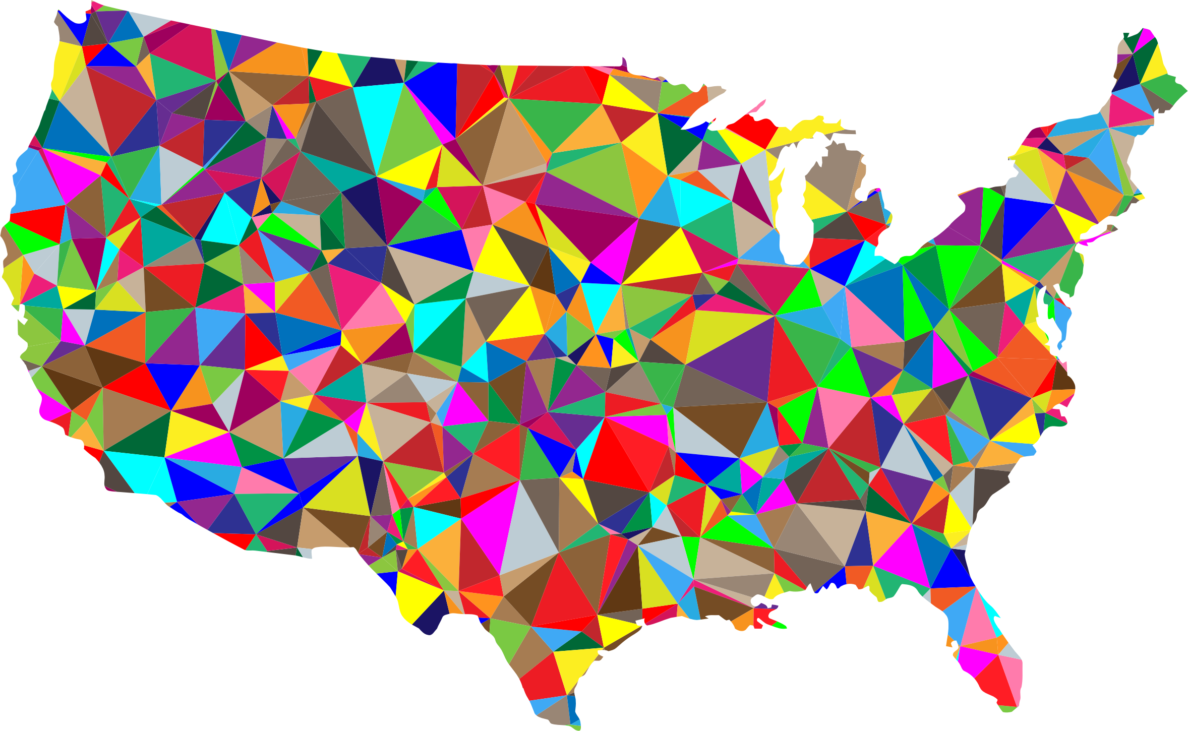 Clipart - - United States Map Colorful (2356x1450)
