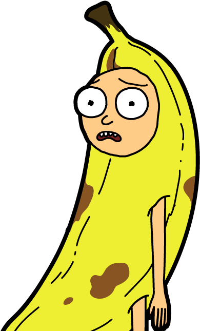 Strawberry Morty - Rick And Morty Banana (413x650)