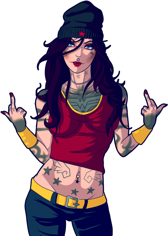 Metal Wonder Woman By Loulalethal - Wonder Woman Fuck You (802x997)