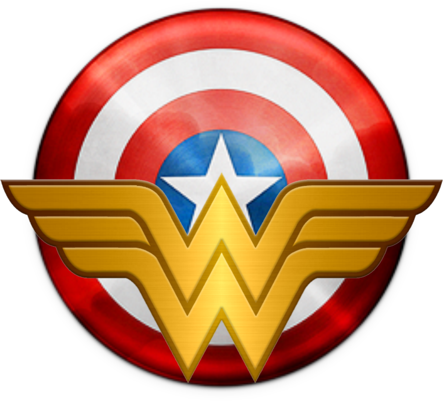 Wonder Woman Logo - Captain America Wonder Woman Shield (1500x1500)