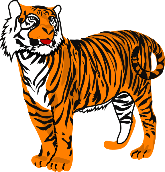 Harimau Clipart 60 Cartoon Tiger Animasi Gif - Tiger Clipart (576x597)