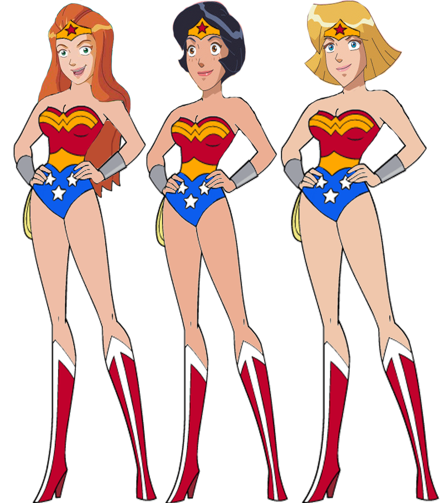 Alex, Clover And Sam As Wonder Woman By Darthranner83 - Clover Sam And Alex (867x991)