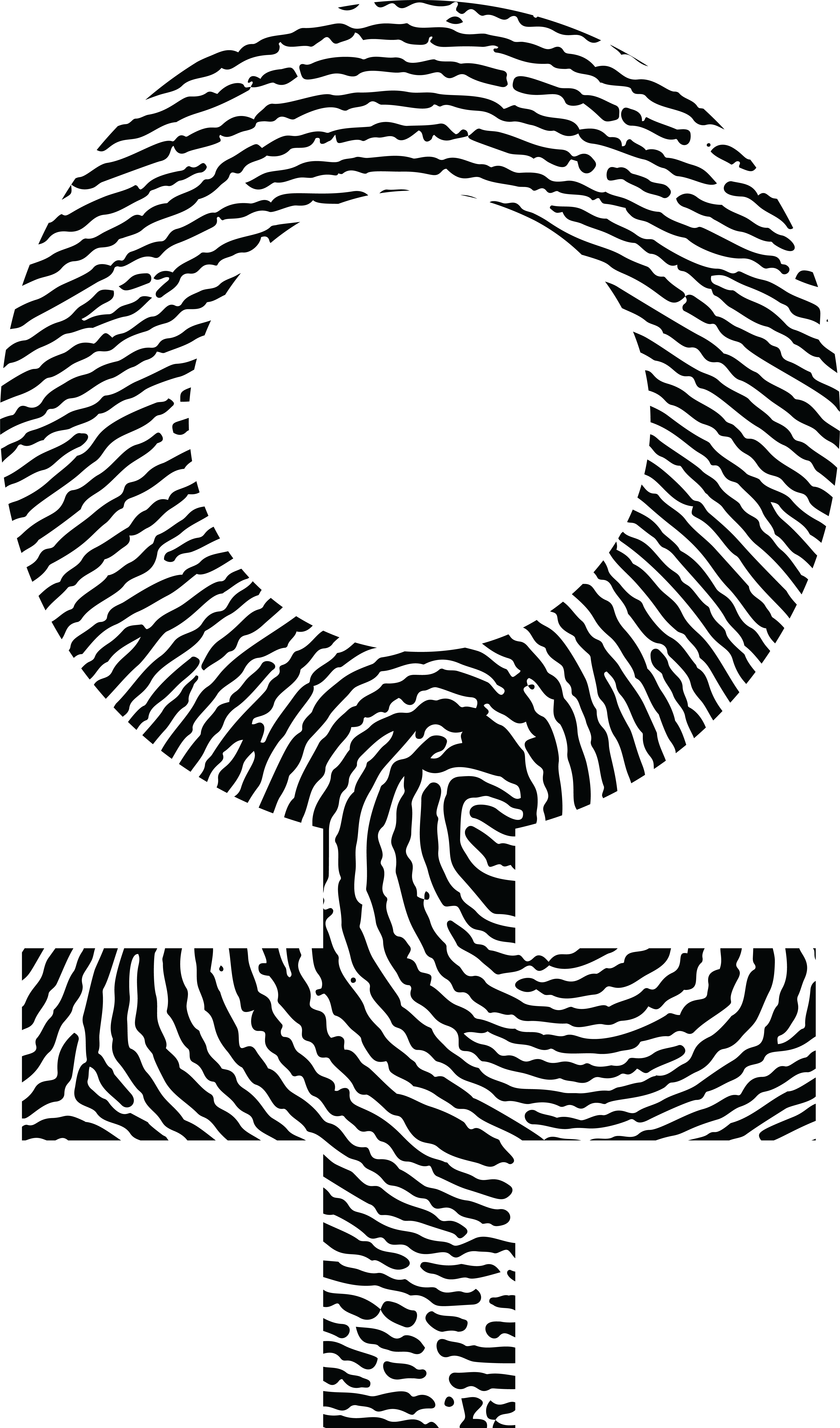 Free Clipart Of A Thumb Print Female Gender Symbol - Finger Print Spiral (4000x6797)
