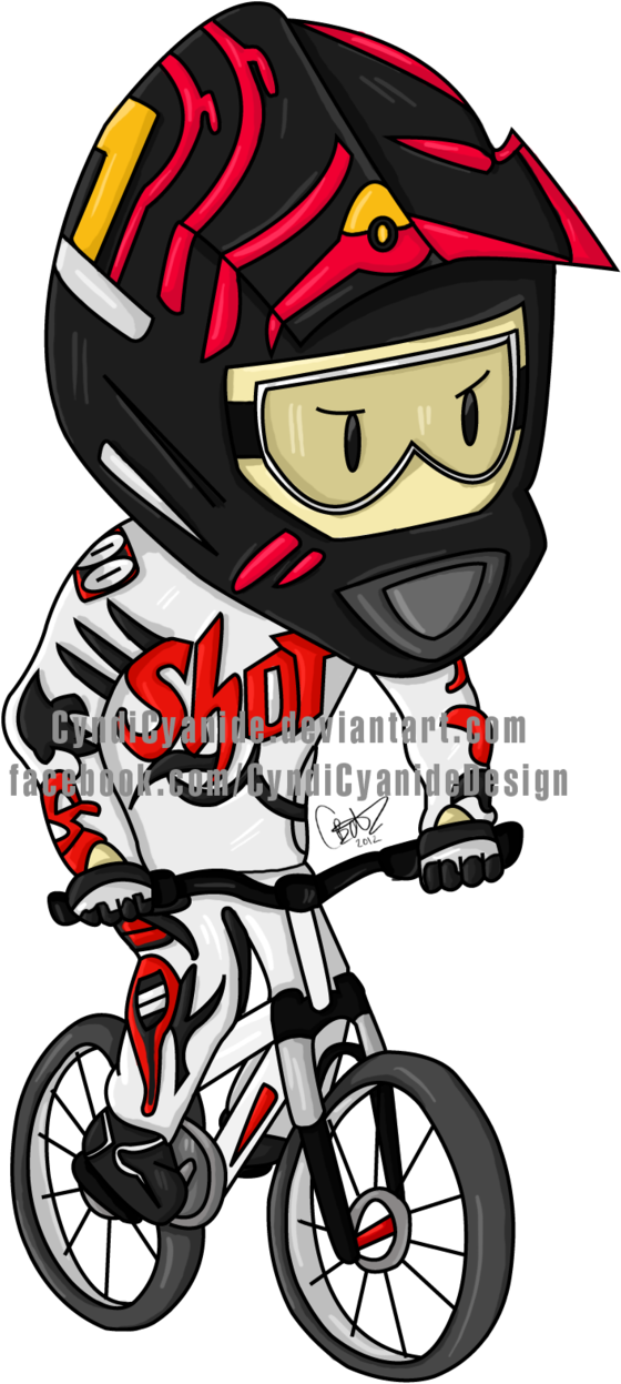 Downhill Biking By Cyndicyanide - Cartoon (609x1312)