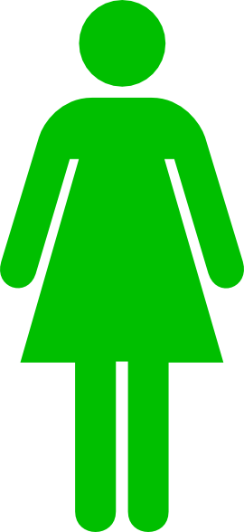 How To Set Use Women Toilet Symbol Green Icon Png - Female Toilet Sign (270x588)