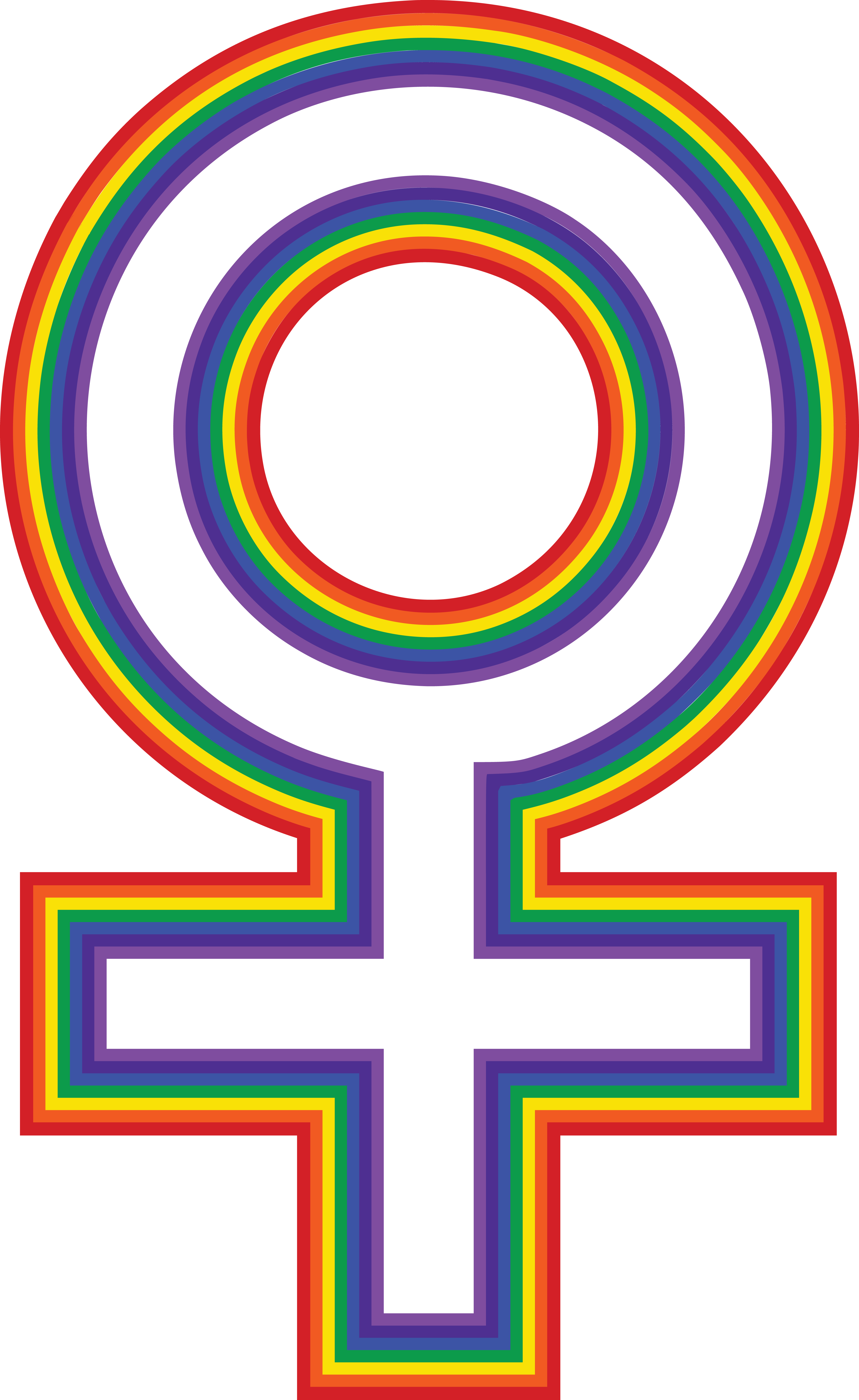 Free Clipart Of A Rainbow Female Gender Symbol - Circle (4000x6517)