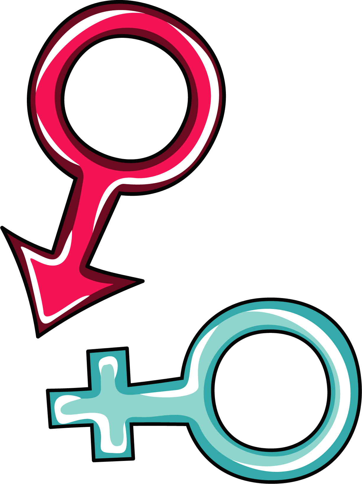 Gender Symbol Male Clip Art - Transparent Background Male Female Png (1226x1637)