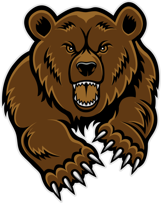 Angry Bear Clipart - Grizzly Bear Clipart (1000x1000)