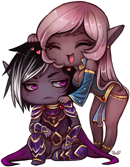 Astaroth And Olarae - Cartoon (514x612)