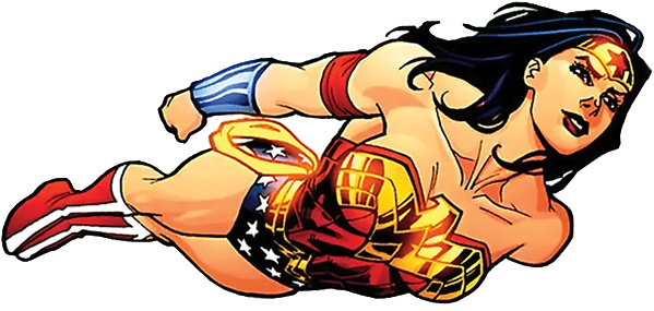 Wonder-woman=flying - Wonder Woman Png (600x293)