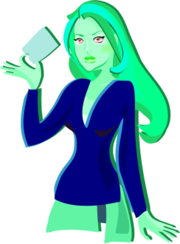 Woman Holding A Card - Woman Holding A Card (600x813)