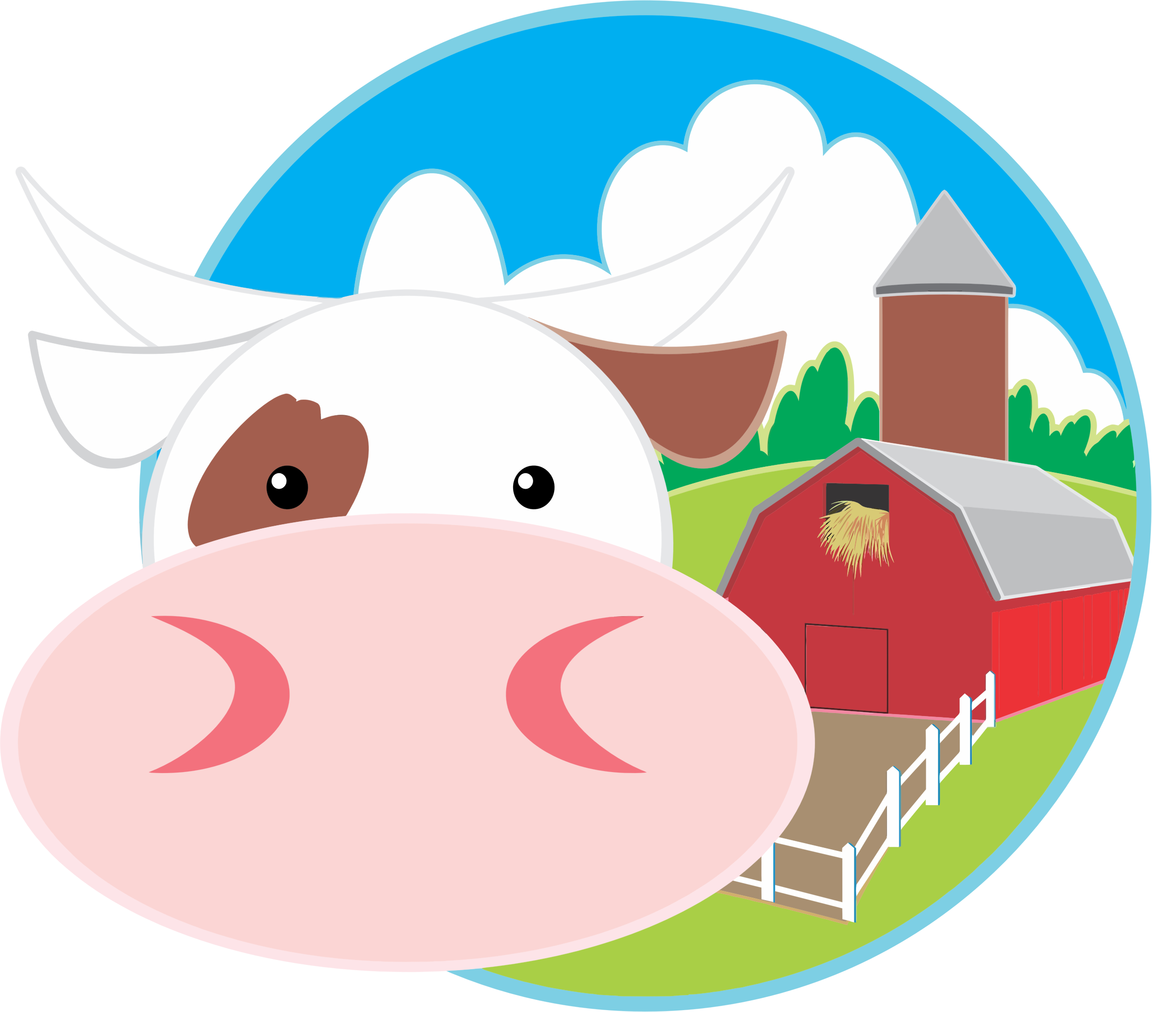 Open Clipart Cow - Bauernhof Scheune Clipart (2366x2079)