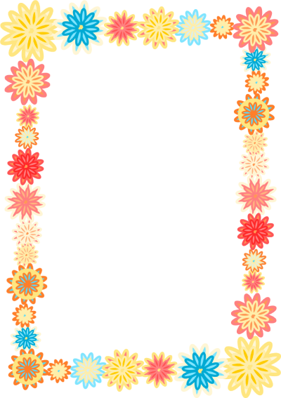 Digital Scrapbooking Flower Frames And Colorful Flower - Colorful Flower Borders And Frames (400x567)