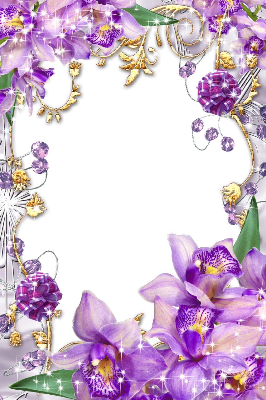 Purple Flower Borders And Frames - Purple Flower Frames Png (853x1280)