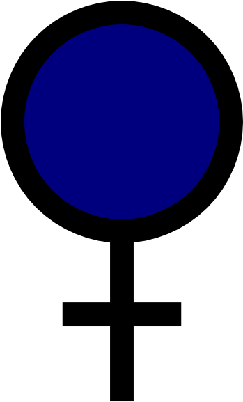 Blue Female Gender Symbol Clip Art At Clker - Circle (348x592)